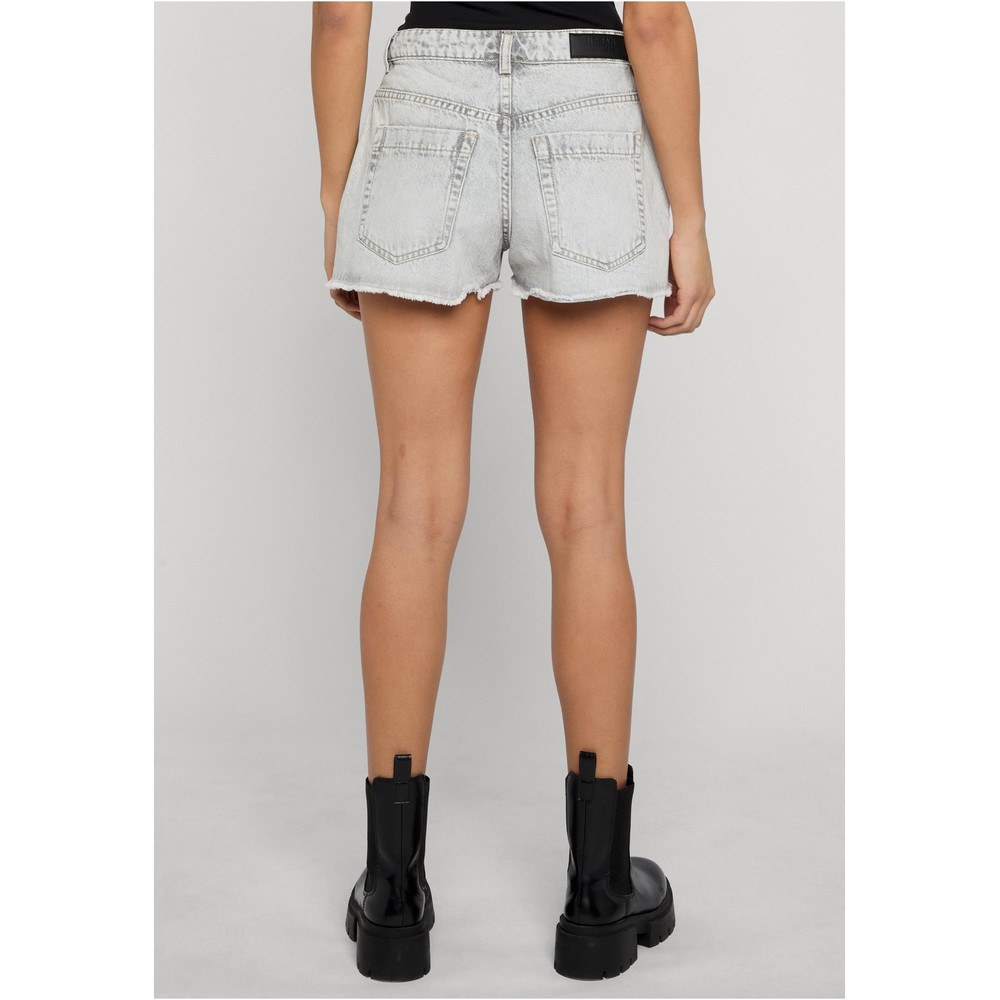 Urban Classics - Destroyed Denim Shorts - Silver coloured